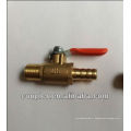 Soupape Miniball en laiton. 1/4 &quot;NPT x 1/4&quot; Barb.